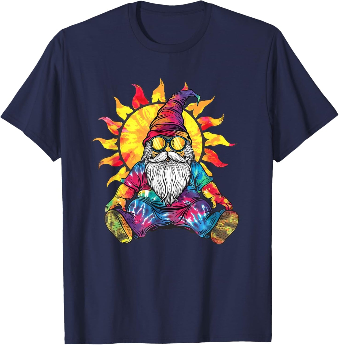 Gnome Colorful Pop Art Design Shirt Groovy Gnome Women Men T-Shirt - T-Shirt | Navy
