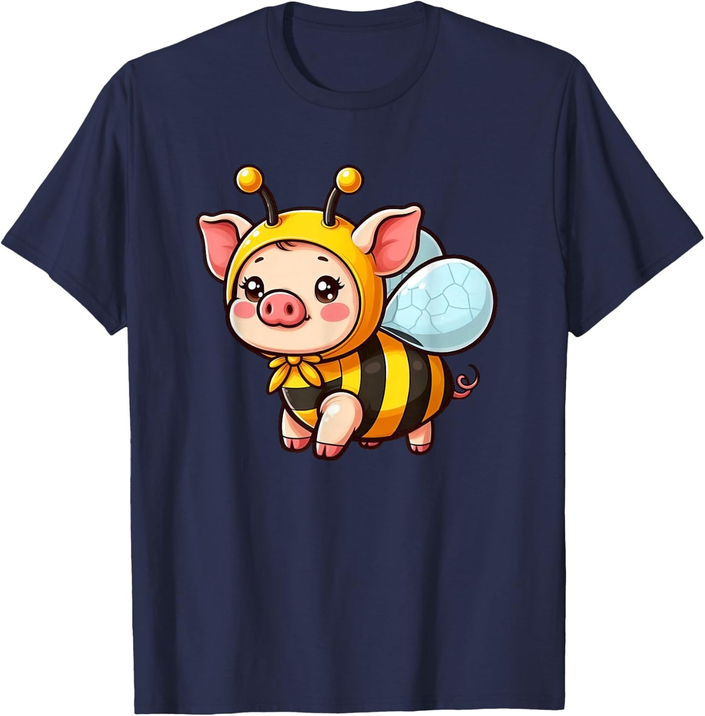 Mini Pig Bee Pet Funny Animal T-Shirt - T-Shirt | Navy