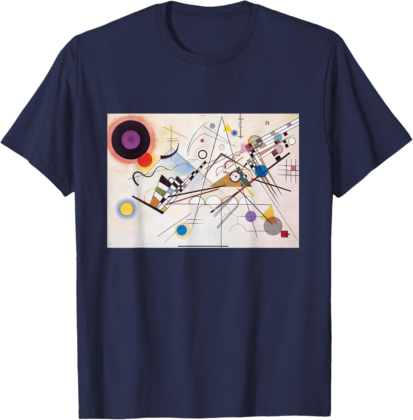 Composition of Kandinsky 8 , Black, S T-Shirt - T-Shirt | Navy