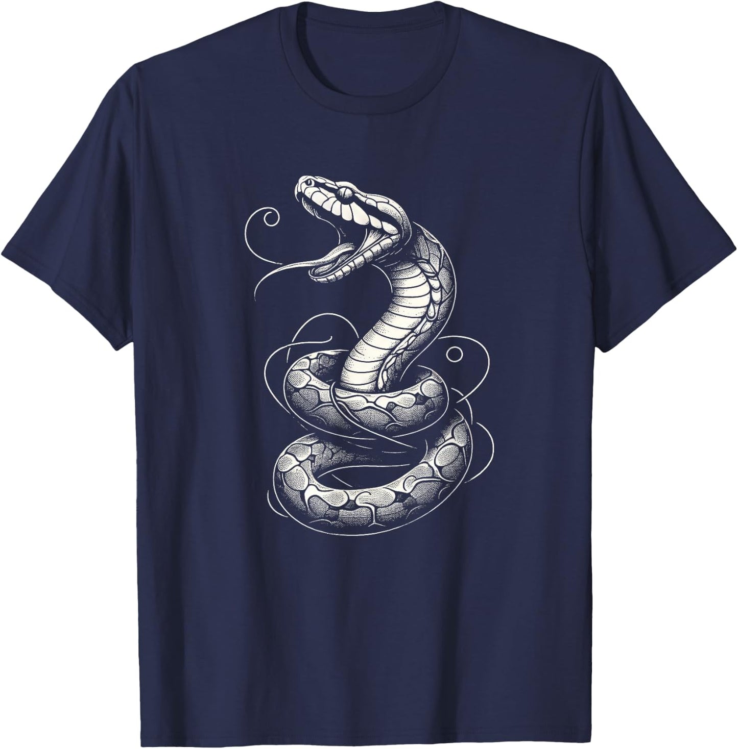 Boa Constrictor Snake Graphic Art Design T-Shirt - T-Shirt | Navy