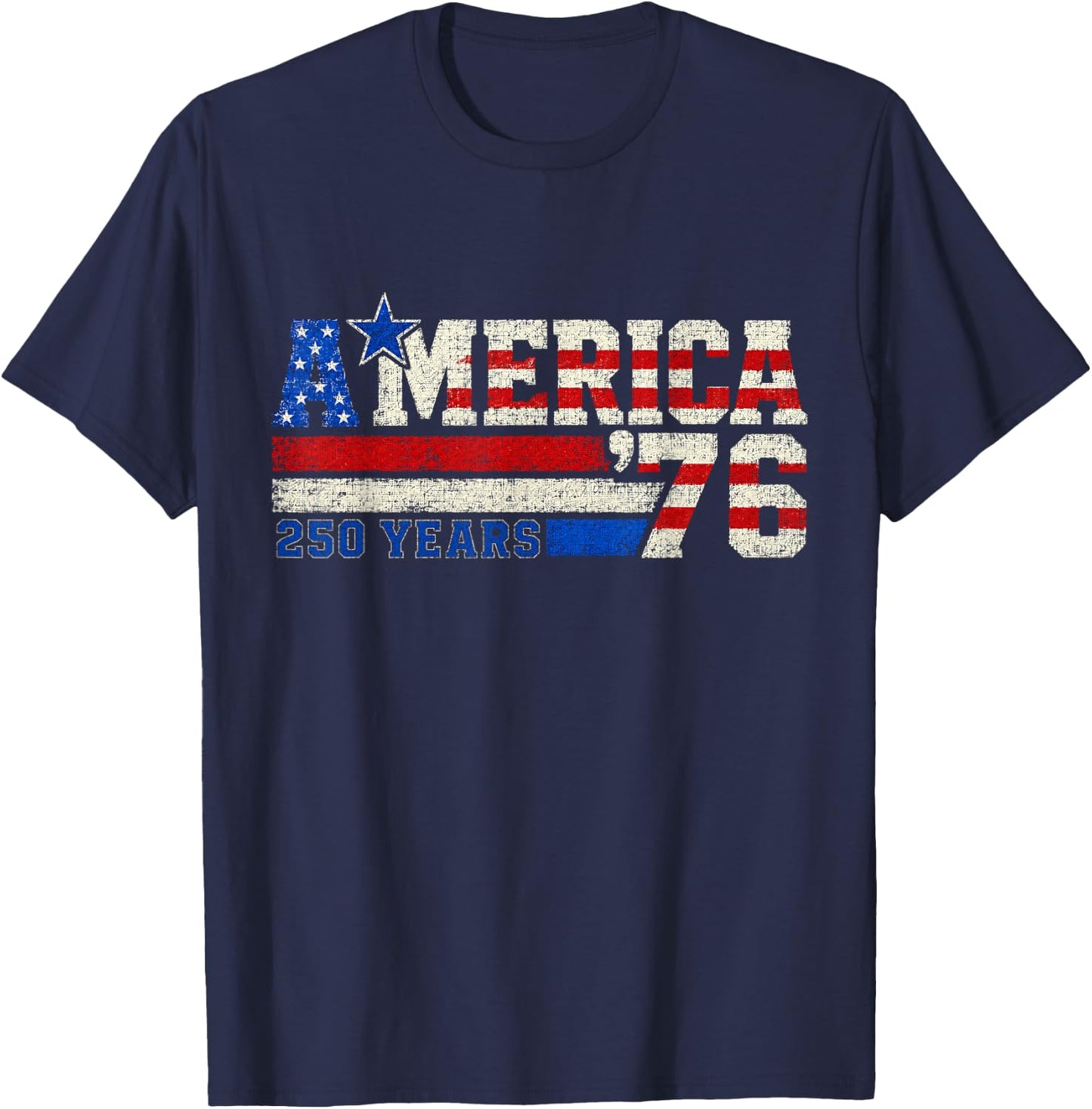 America Retro 250 Years 250th Anniversary USA 1776 2026 T-Shirt - T-Shirt | Navy