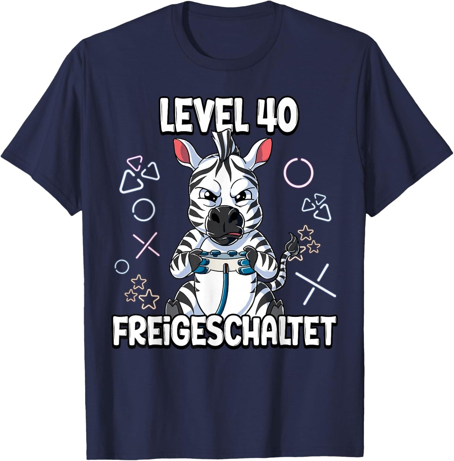 Level 40 Freigeschaltet 40 Jahre 40. Geburtstag Gaming T-Shirt - T-Shirt | Navy