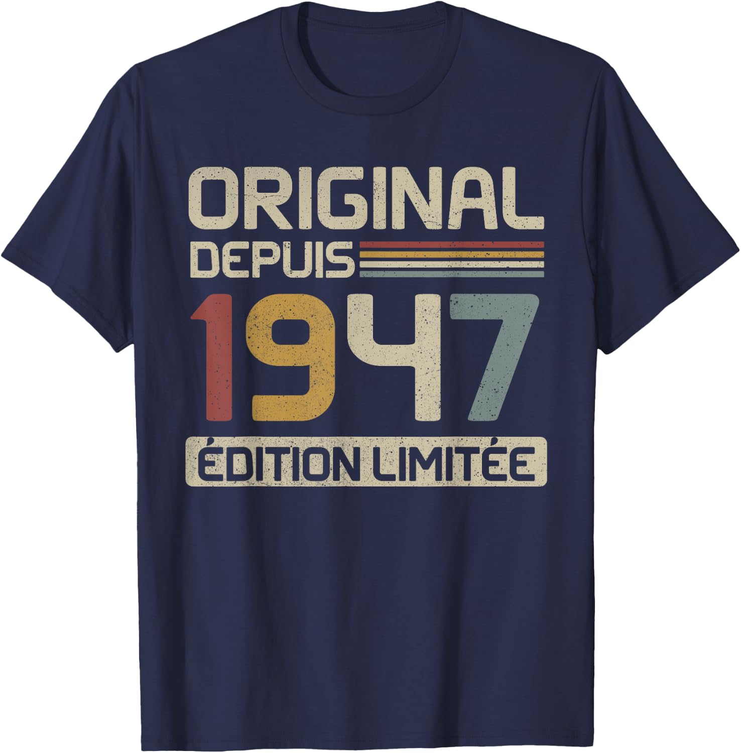 Original 1947 Birthday Gift 78 Years Anniv 78 Years , Black, S T-Shirt - T-Shirt | Navy