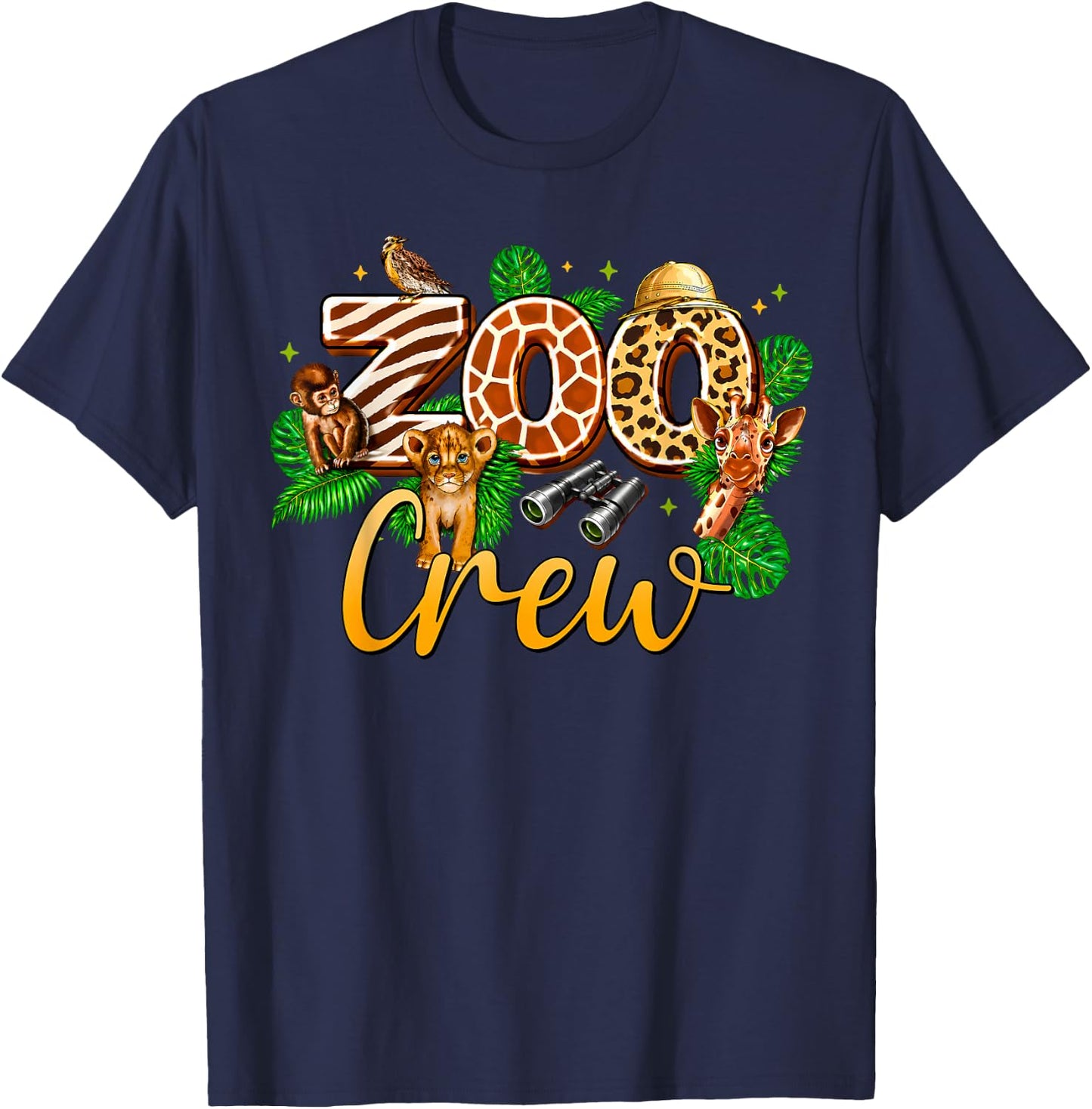Zoo Crew Safari Wildlife Animal Zoo Keeper Matching Kids T-Shirt - T-Shirt | Navy
