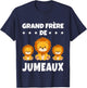 Child Big Brother of Twins Announcement Pregnancy Twins , Black, 2 T-Shirt - T-Shirt | Navy