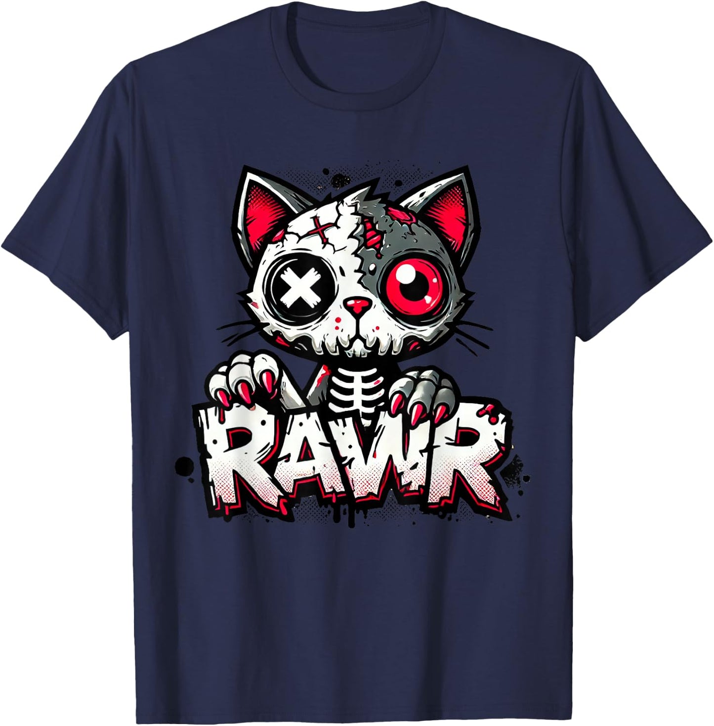 Dystopian Zombie Kitten T-Shirt - T-Shirt | Navy