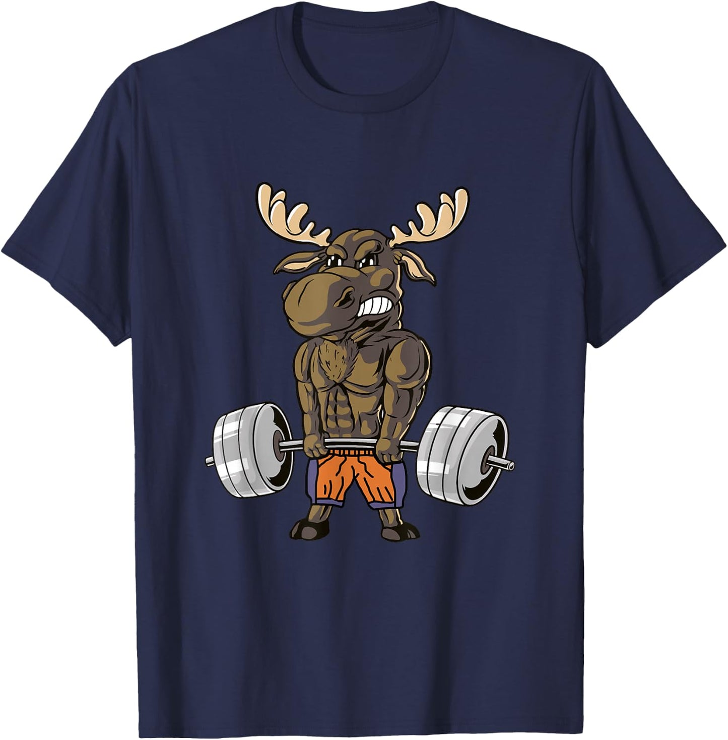Funny Deadlift Moose Weightlifting Gym Humor T-Shirt - T-Shirt | Navy