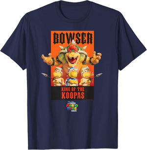 The Super Mario Bros. Movie Bowser King of The Koopas Poster T-Shirt - T-Shirt | Navy