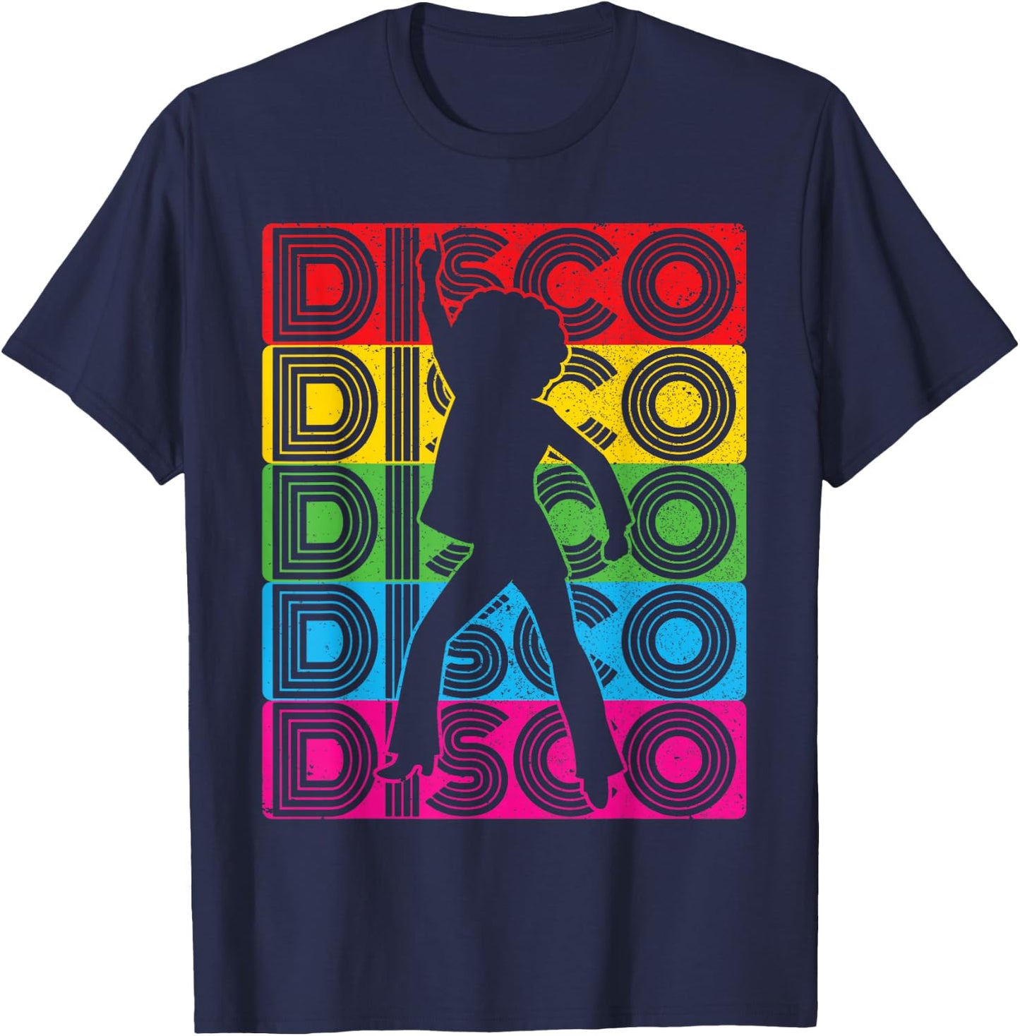 Disco Outfit Women's 70s & 80s Costume Dance Party Disco , black, s T-Shirt - T-Shirt | Navy