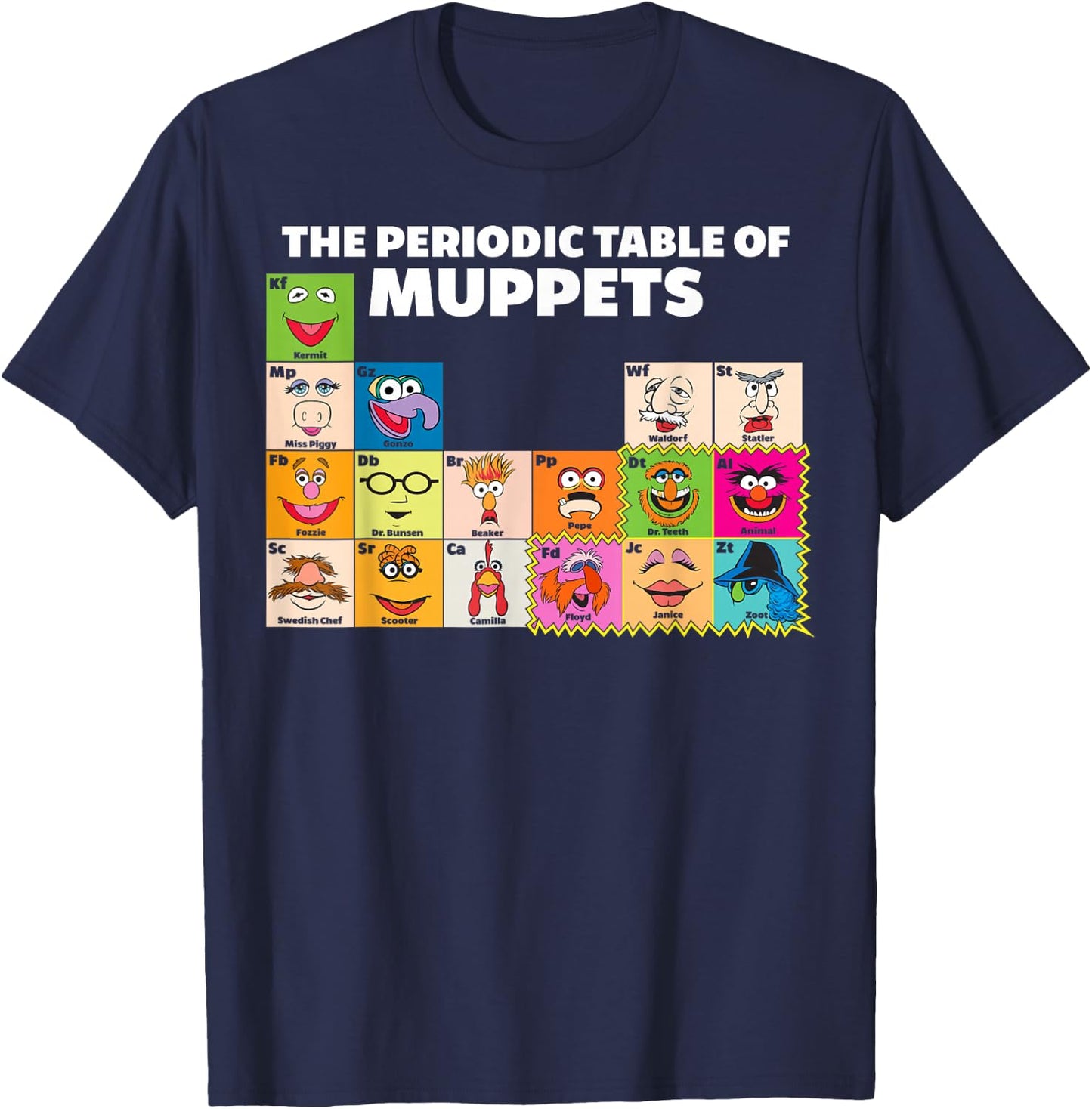 Disney The Muppets Periodic Table of The Muppets Small T-Shirt - T-Shirt | Navy