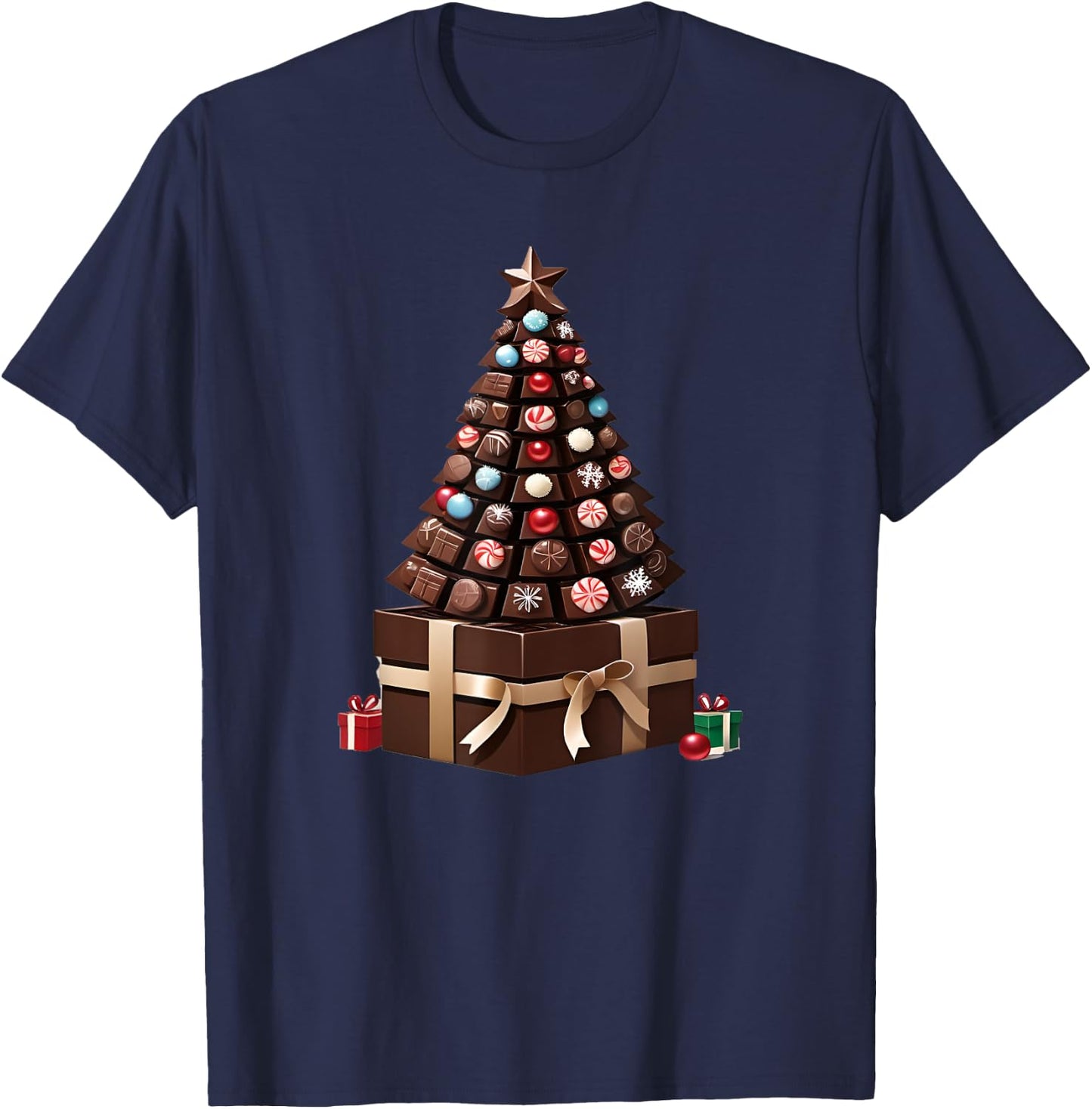 Box of Chocolates Christmas Tree T-Shirt - T-Shirt | Navy