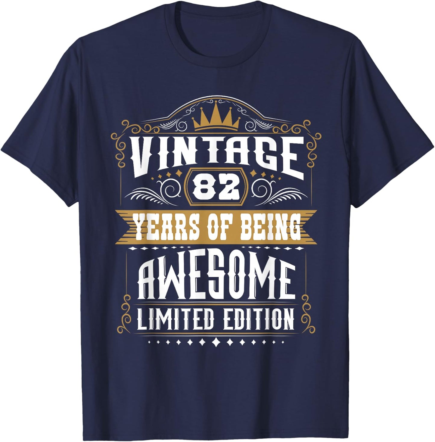 Vintage 82 Years of Being Awesome Limited Edition T-Shirt - T-Shirt | Navy