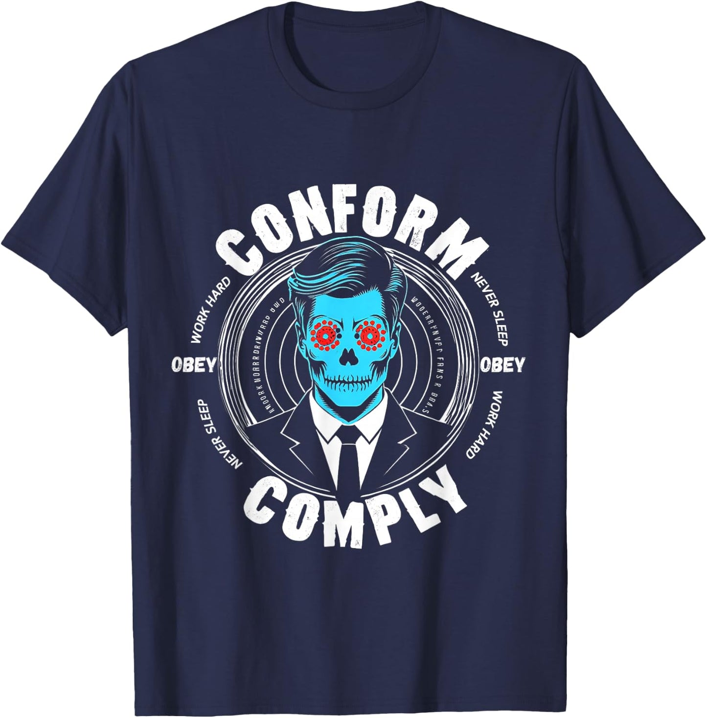Obey Comply Conform Whatch TV T-Shirt - T-Shirt | Navy
