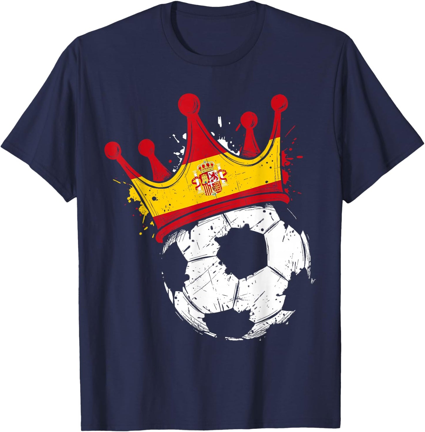 Spanish Flag Novelty Spain T-Shirt - T-Shirt | Navy