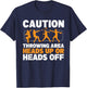 Caution Throwing Area Shot Put Track And Field Thrower T-Shirt - T-Shirt | Navy