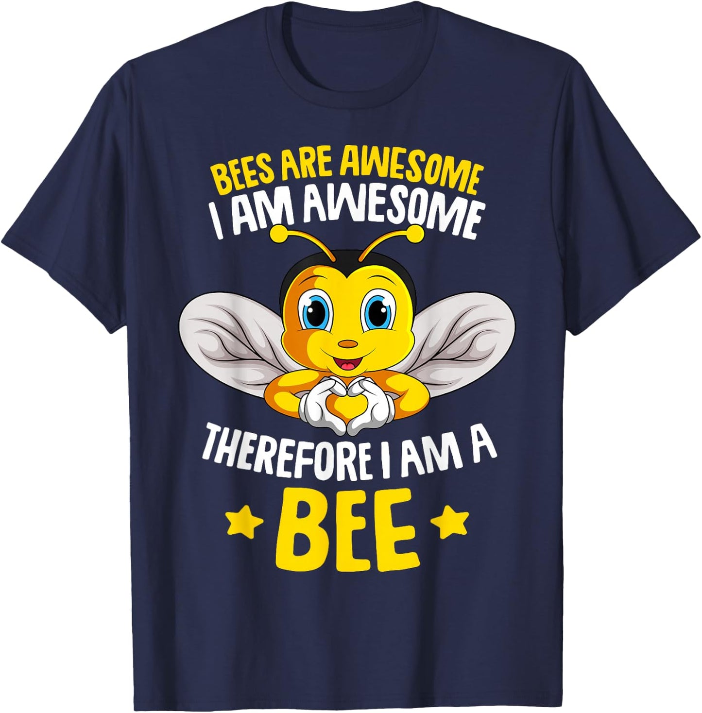 Bees Are Awesome Bumble Bee Kids Boys Girls T-Shirt - T-Shirt | Navy