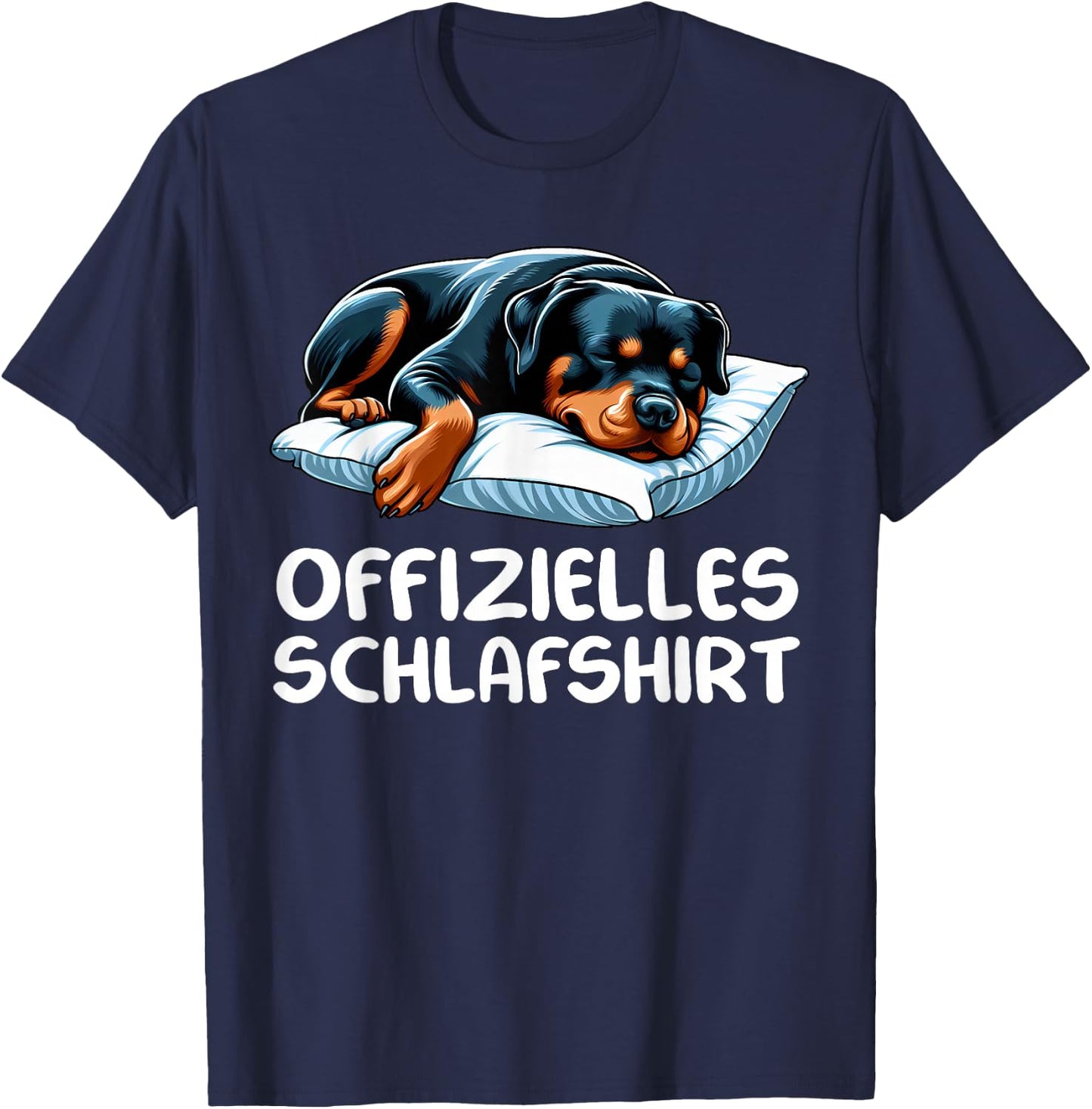 Official Sleep Shirt Rottweiler Dog Lover Dog , black T-Shirt - T-Shirt | Navy