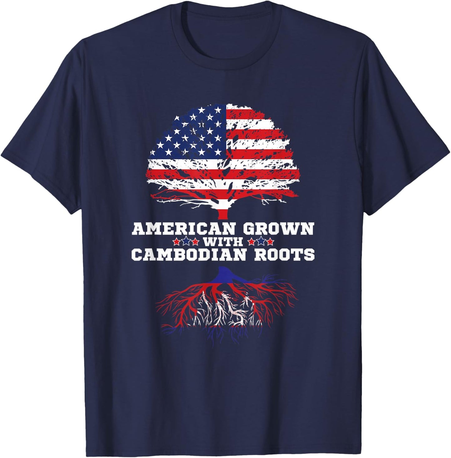 American Grown Cambodian Roots T-Shirt - T-Shirt | Navy