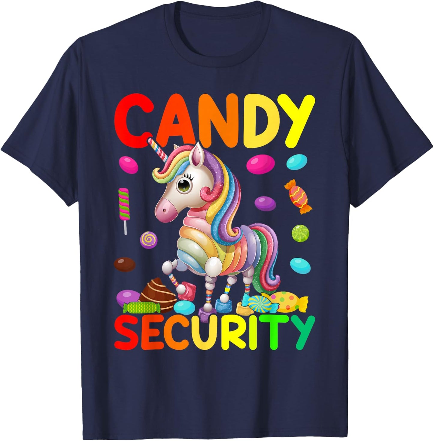 Candy Land Costumes Candy Land Candy Security T-Shirt - T-Shirt | Navy