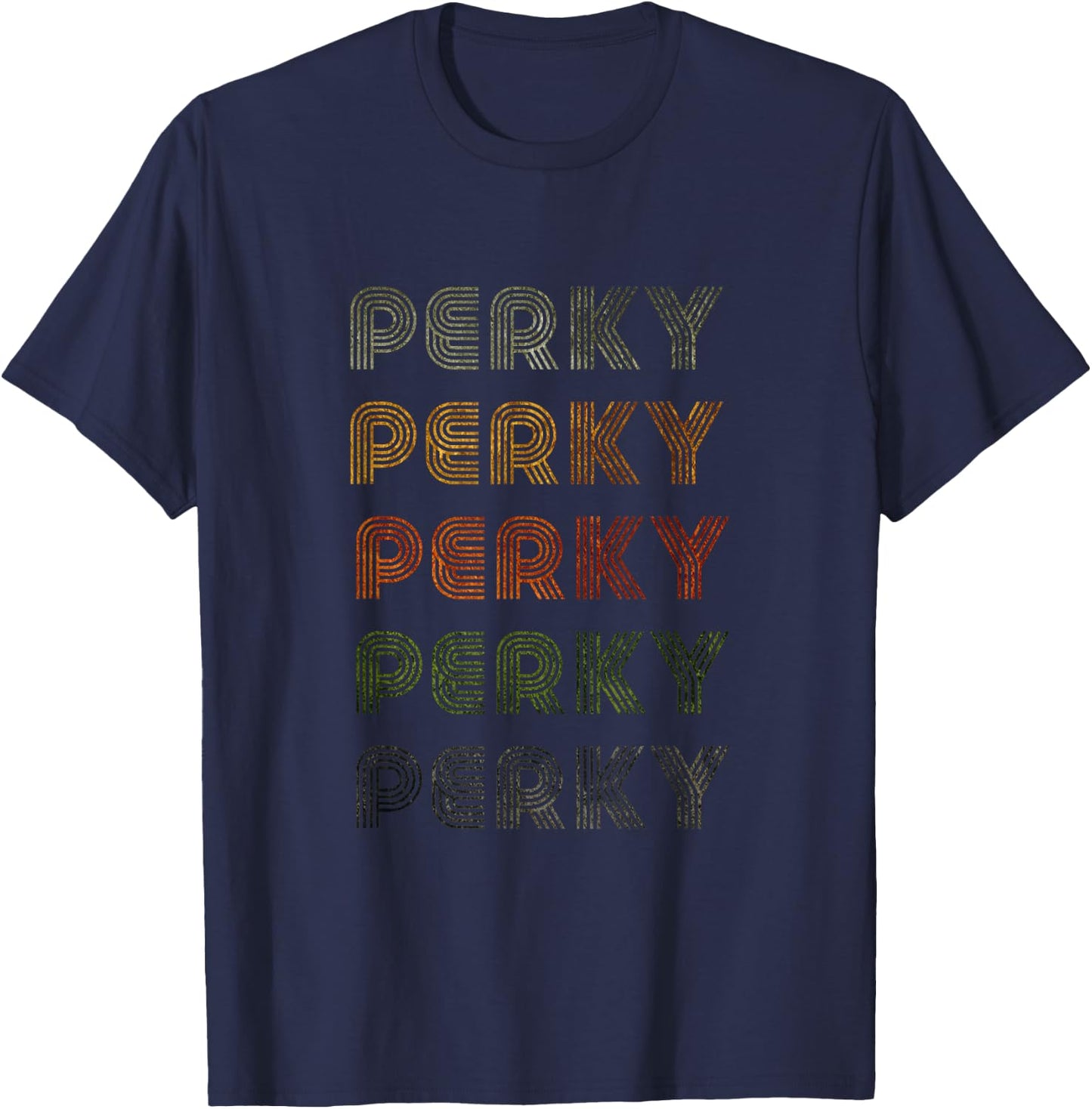 Love Heart Perky Grunge Vintage Style Black Perky T-Shirt - T-Shirt | Navy