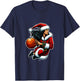Pretty Miss Santa Claus Playing Basketball Christmas T-Shirt - T-Shirt | Navy