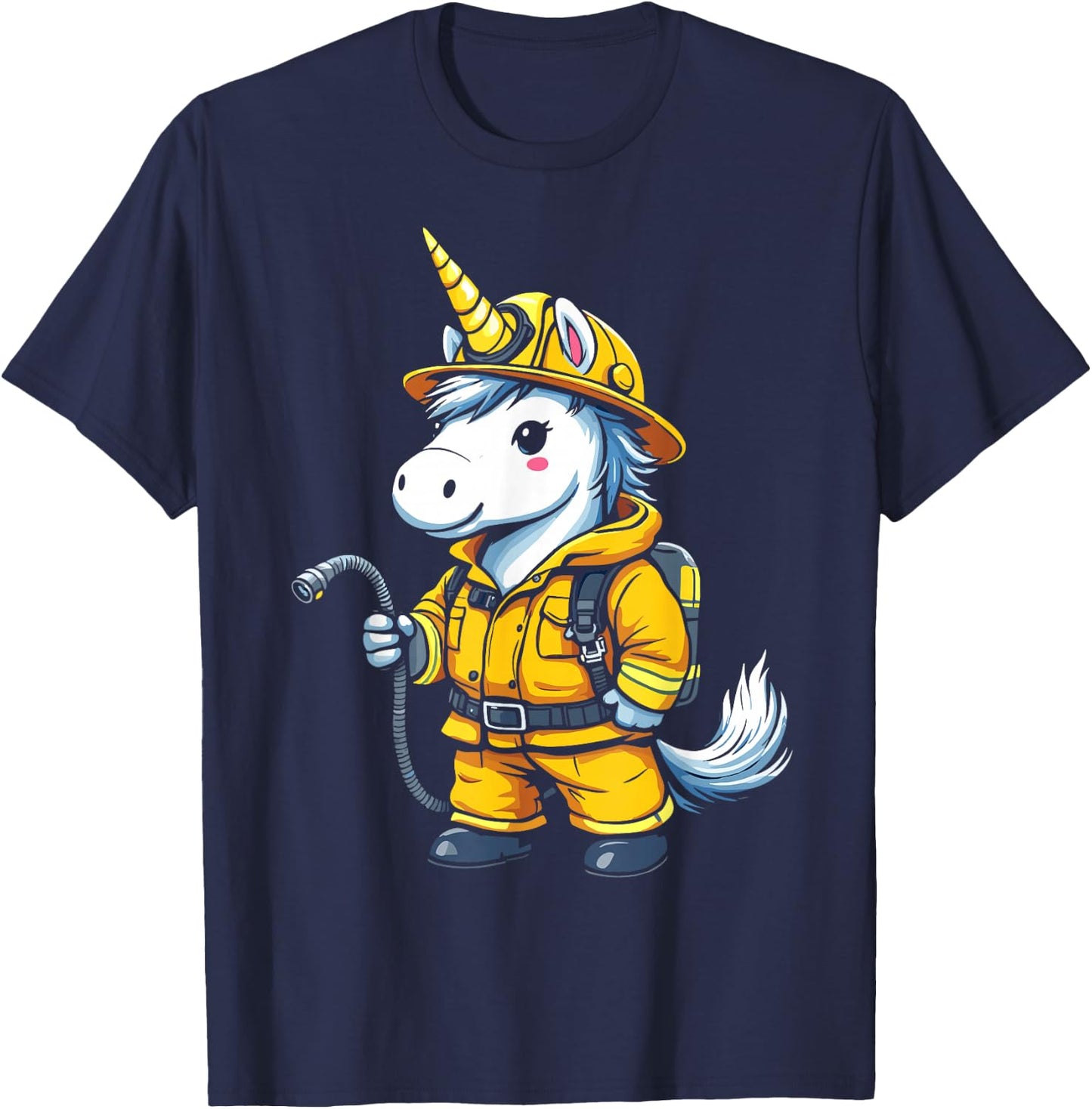 Firefighter Unicorn T-Shirt - T-Shirt | Navy