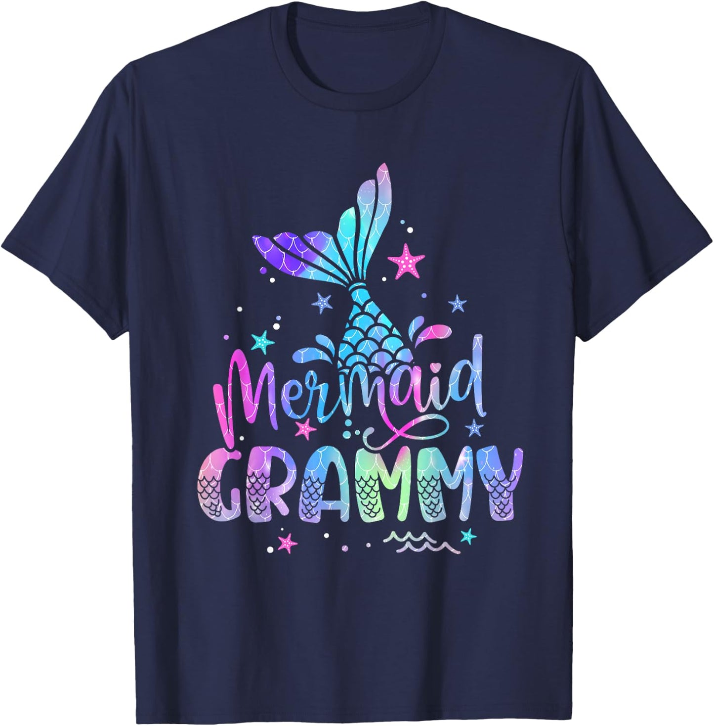 Mermaid Grammy Women Family Matching 1st Birthday T-Shirt - T-Shirt | Navy