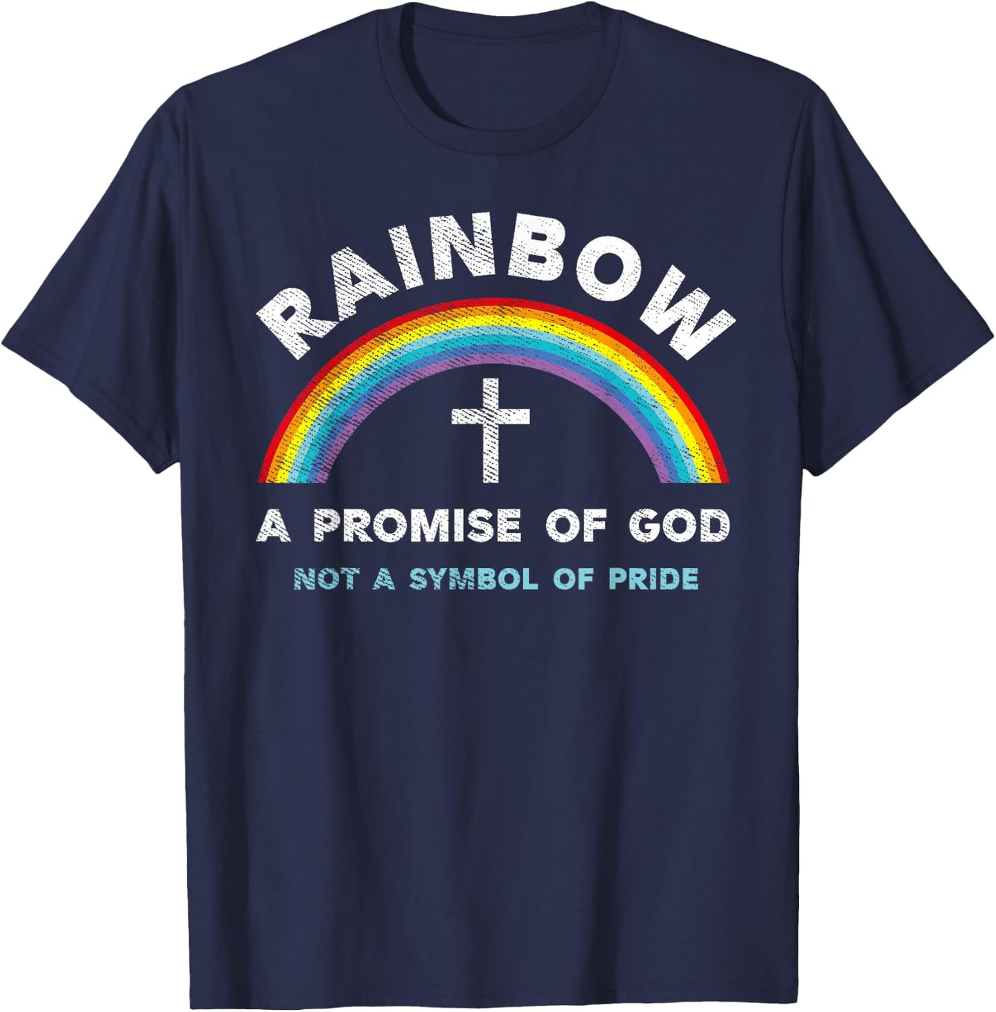 A Promise of God Genesis 9:13-16 LGBT Christian Gay Lesbian T-Shirt - T-Shirt | Navy
