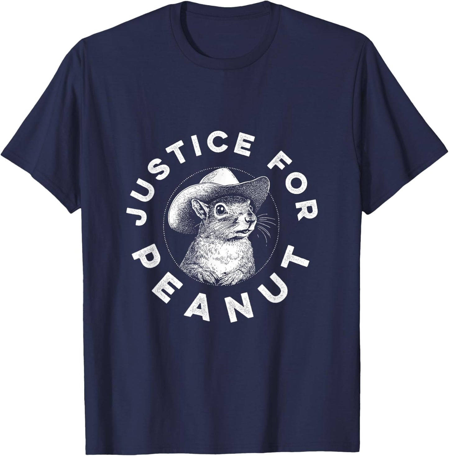 Justice For Peanut The Squirrel - Peanut Squirrel T-Shirt - T-Shirt | Navy