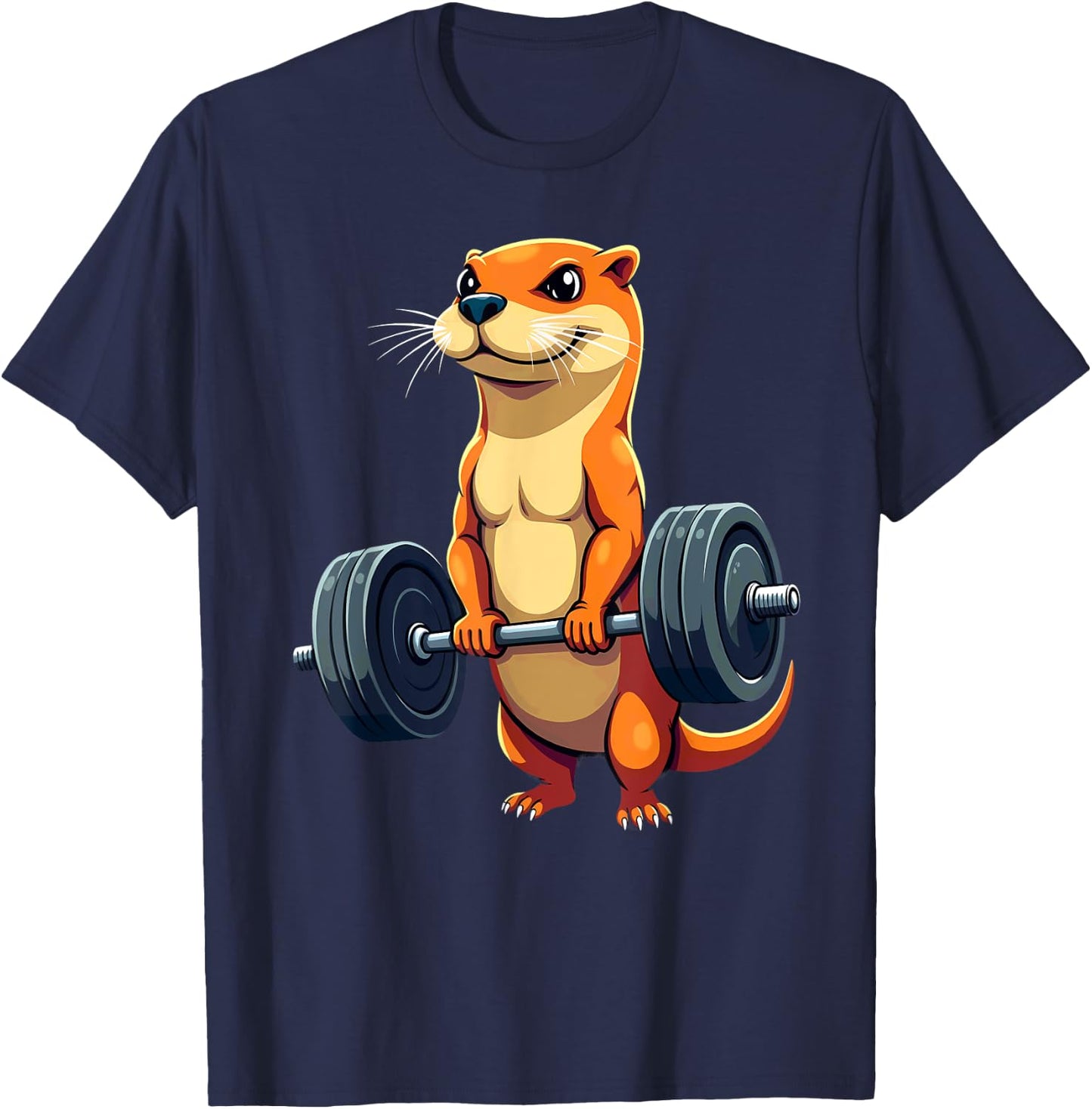 Workout Gym Otter Deadlift Weightlifting T-Shirt - T-Shirt | Navy