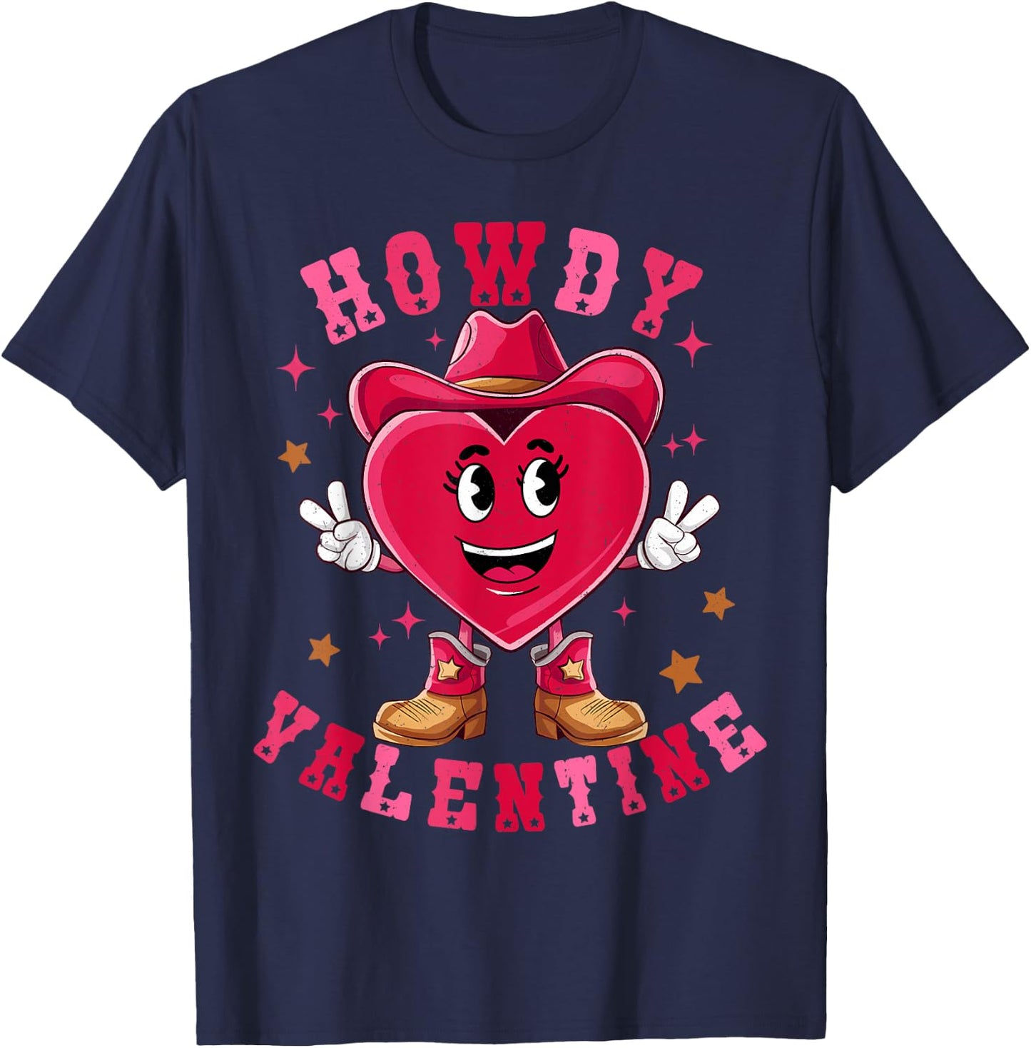 Howdy Valentine Rodeo Western Country Southern Men Women Kid T-Shirt - T-Shirt | Navy