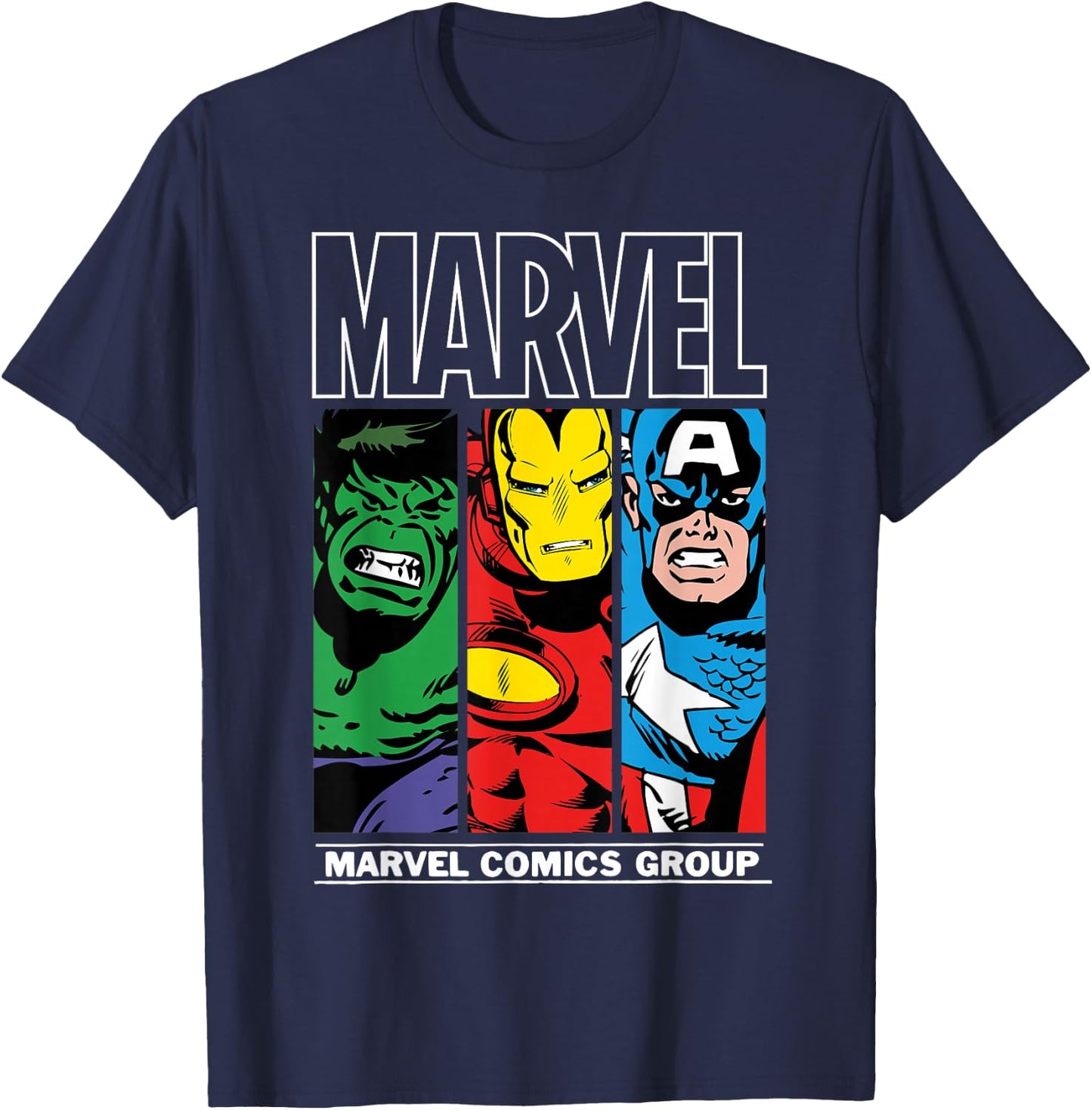 Marvel Heroes Hulk, Iron Man, Captain America T-Shirt - T-Shirt | Navy