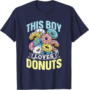 Dieser Junge Liebt Donuts Essen Liebhaber Spruch Donut T-Shirt - T-Shirt | Navy