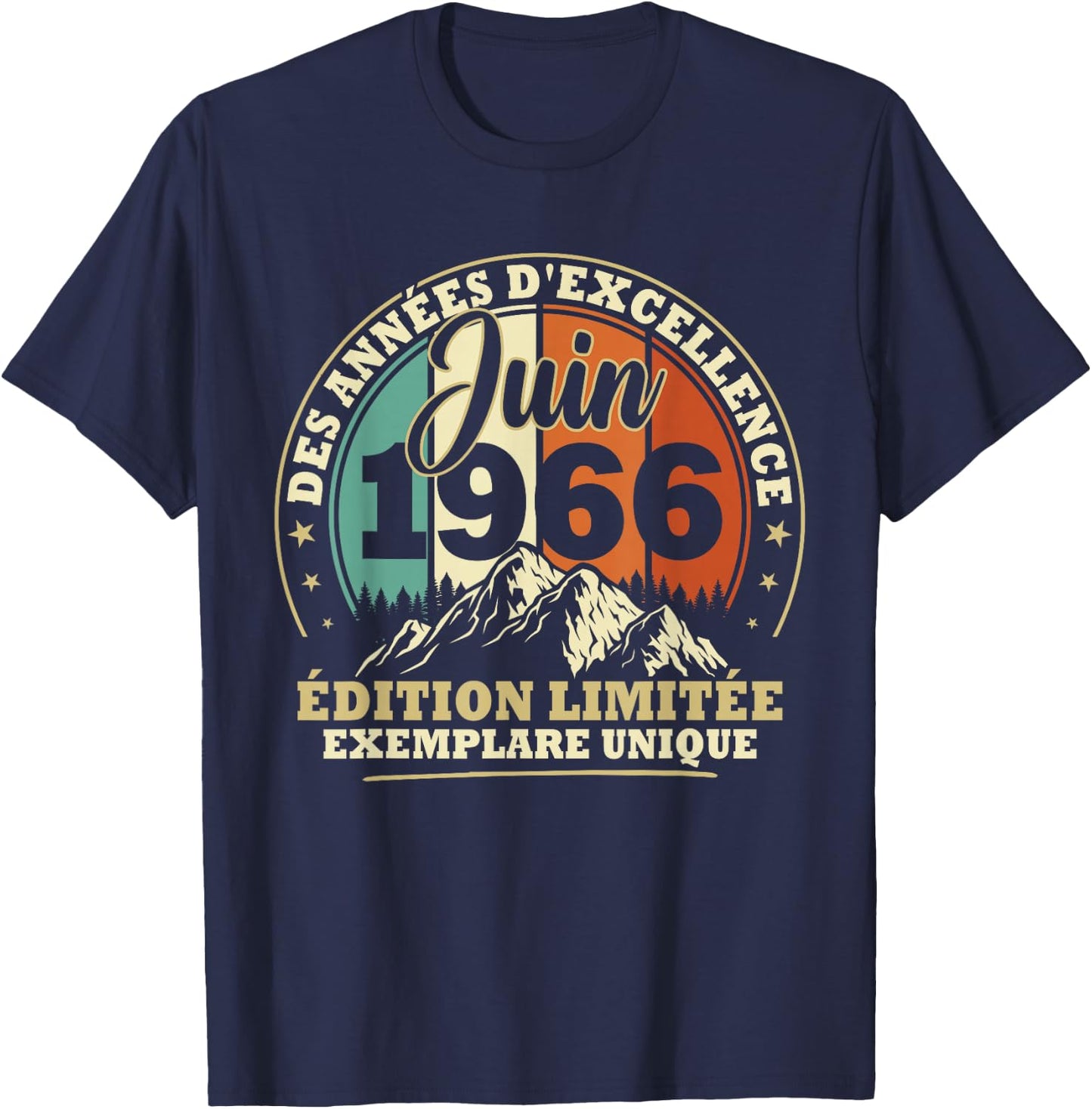 Vintage Juin 1966 Cadeau Anniversaire 60 Ans Hommes Femmes T-Shirt - T-Shirt | Navy