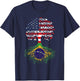 Brazilian Roots American Grown Tree Flag T-Shirt - T-Shirt | Navy