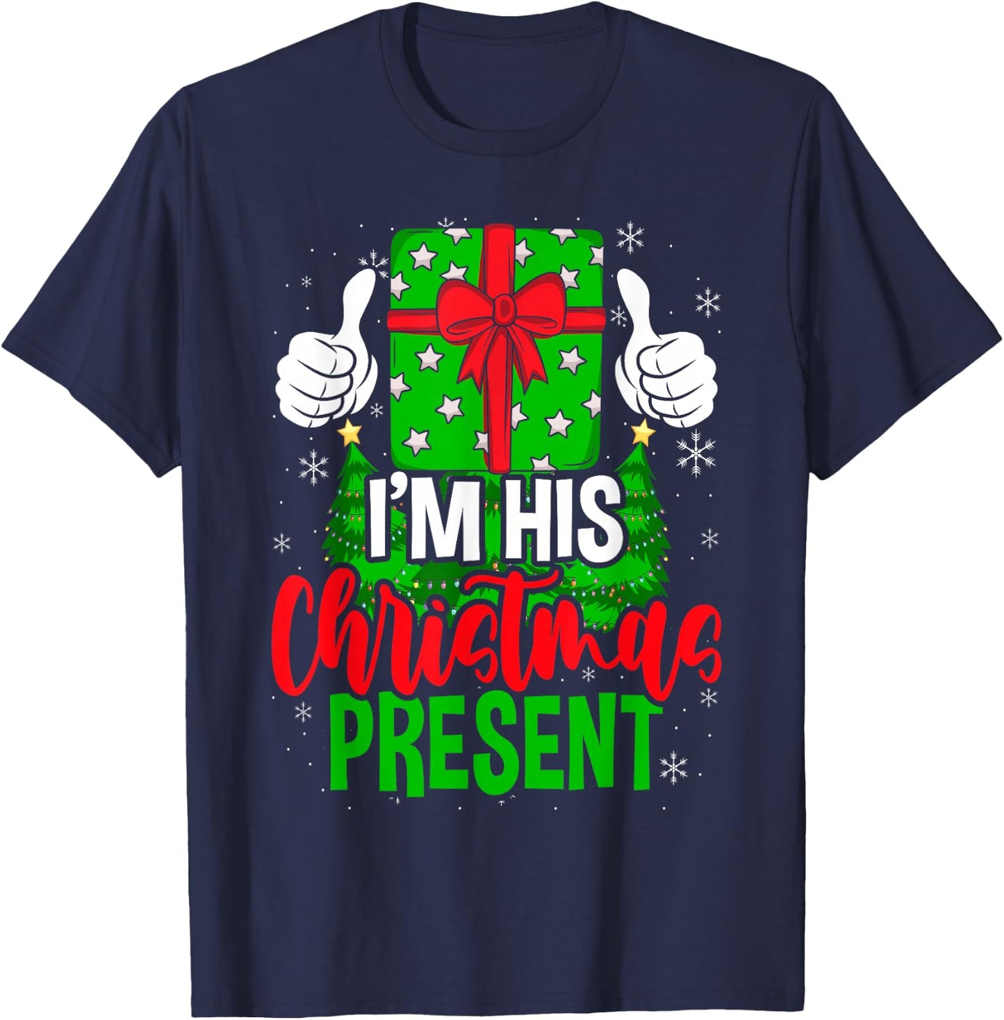 Funny Matching Couples Christmas His And Hers T-Shirt - T-Shirt | Navy