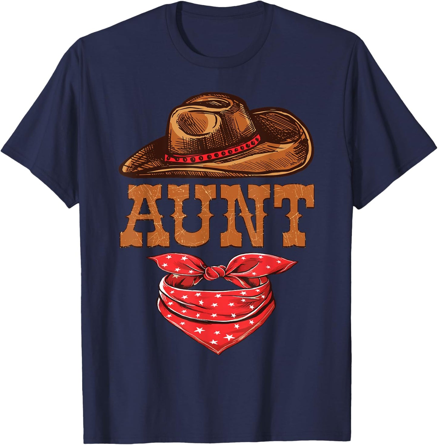 Aunt Western Birthday Cowboy Cowgirl Family Matching T-Shirt - T-Shirt | Navy