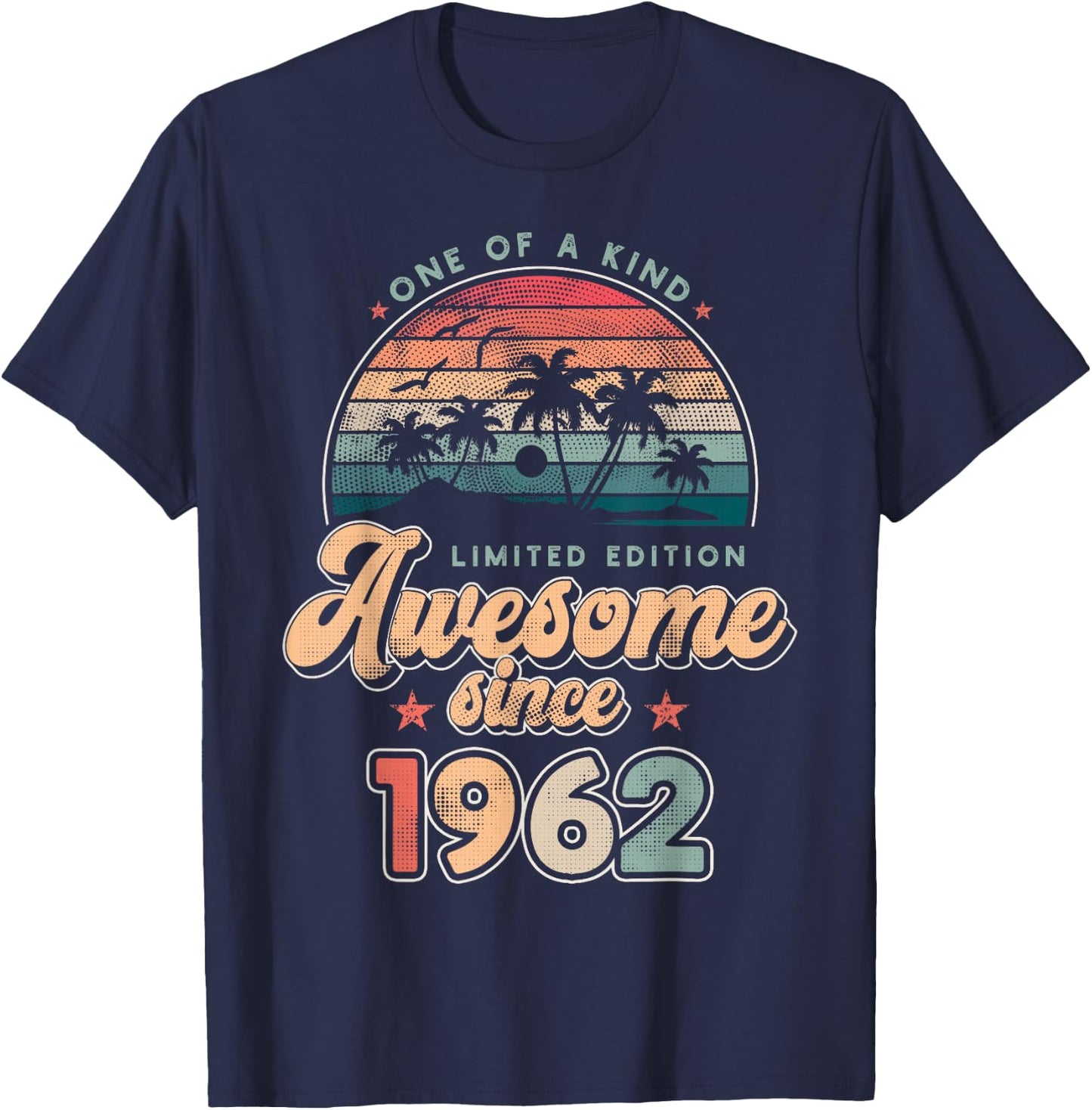 Awesome Since 1962 Palmiers 64e Anniversaire T-Shirt - T-Shirt | Navy