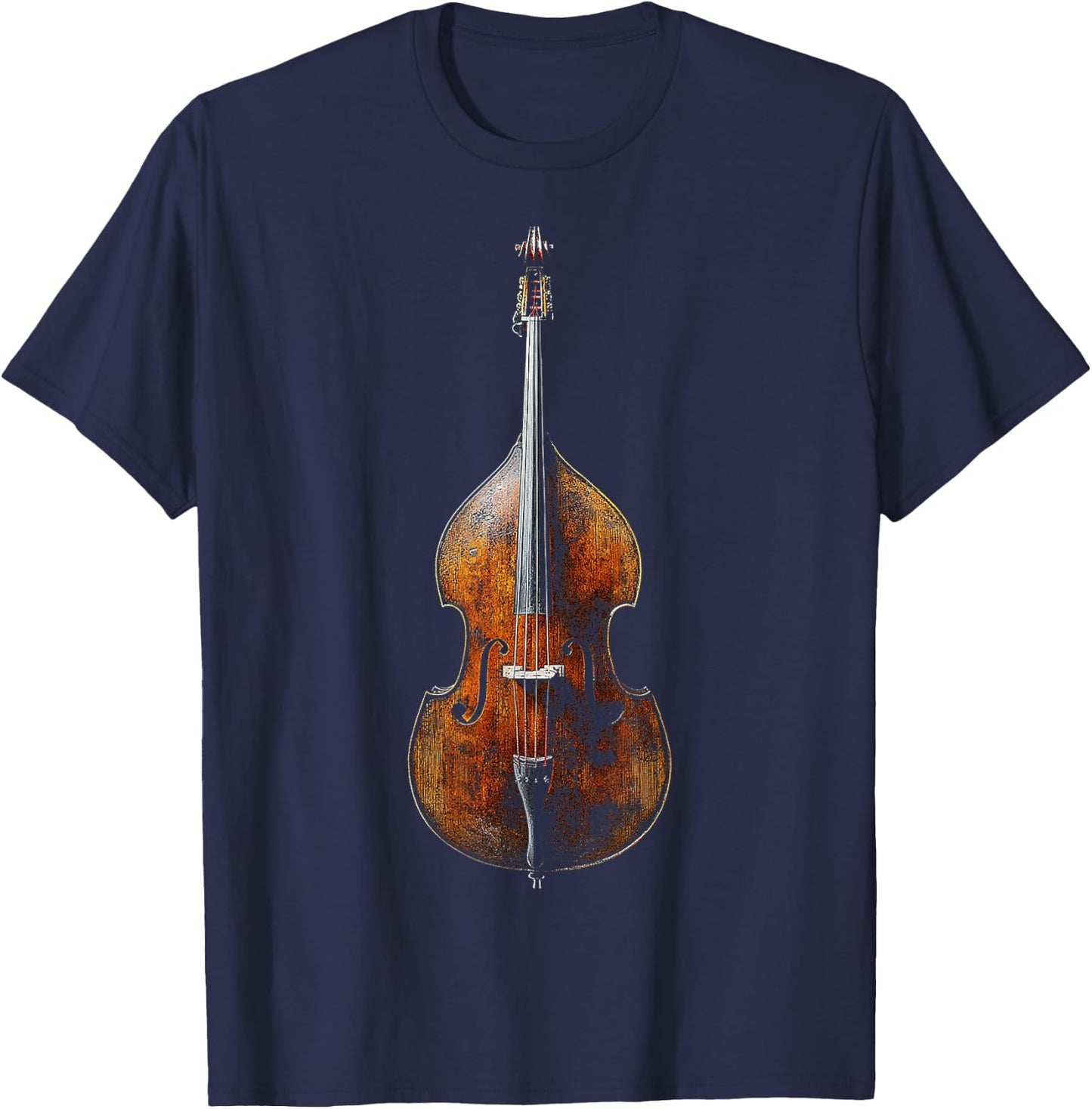 Double Bass Music Instrument Graphic Art Double Bass T-Shirt - T-Shirt | Navy