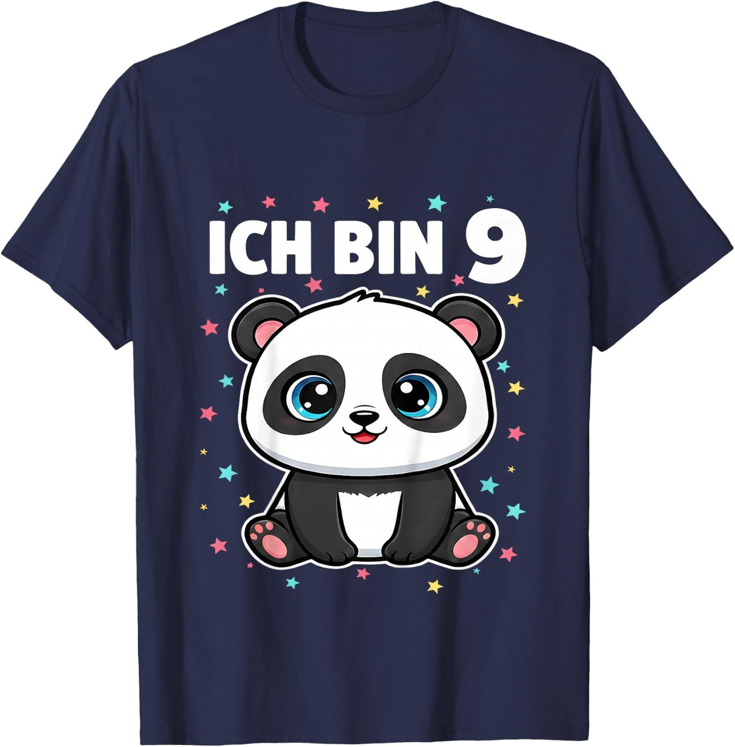 Ich Bin 9 - Süßes Panda Kindergeburtstag Junge Mädchen T-Shirt - T-Shirt | Navy