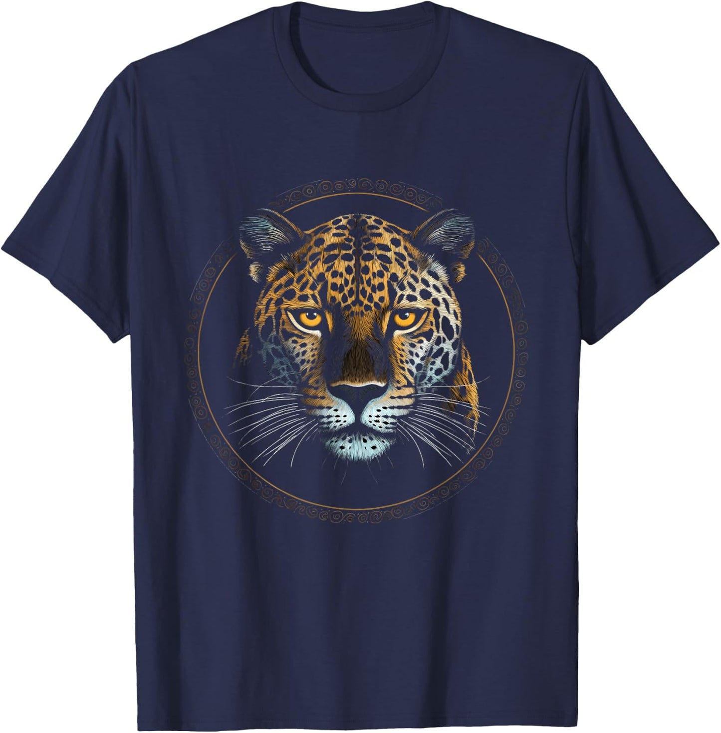 Jaguar Face Big Cat Lover Print Art Graphic Design Men Women Kids T-Shirt - T-Shirt | Navy