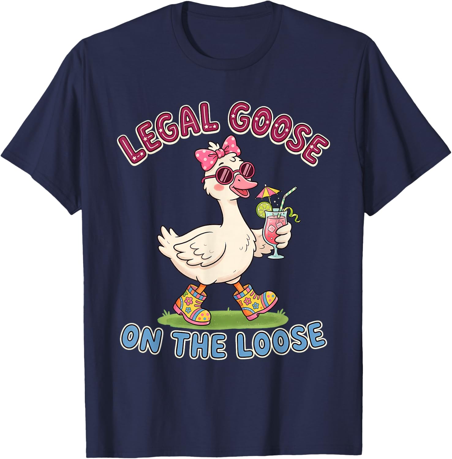 Legal Goose Girl 21st Birthday Women Summer Party T-Shirt - T-Shirt | Navy