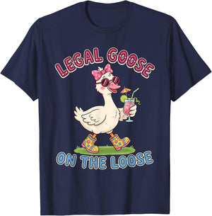 Legal Goose Girl 21st Birthday Women Summer Party T-Shirt - T-Shirt | Navy