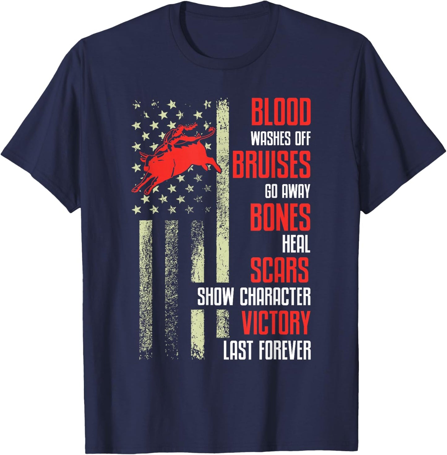 Rodeo Bull Rider Bull Riding T-Shirt - T-Shirt | Navy