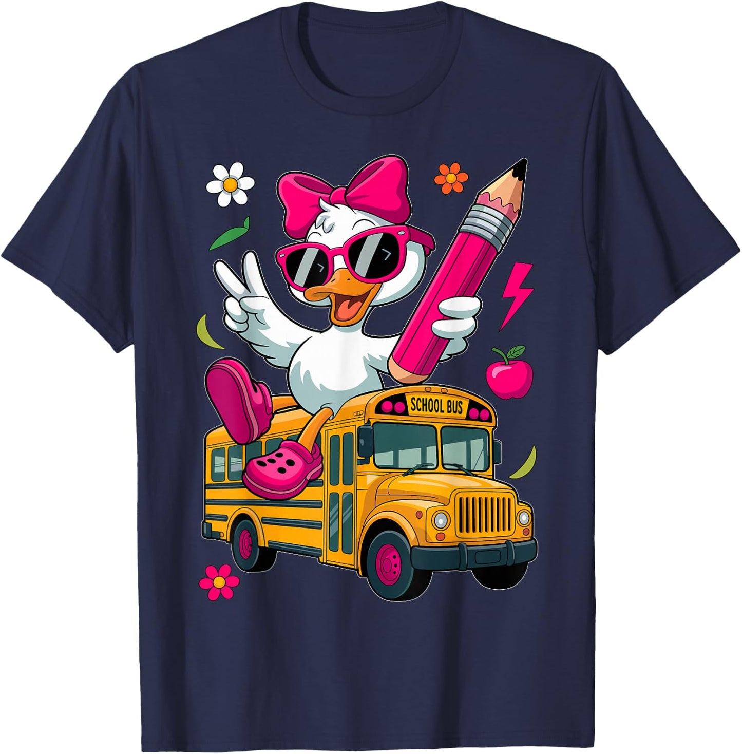 Funny Goose Back To School First Day Of School Girls Boys T-Shirt - T-Shirt | Navy