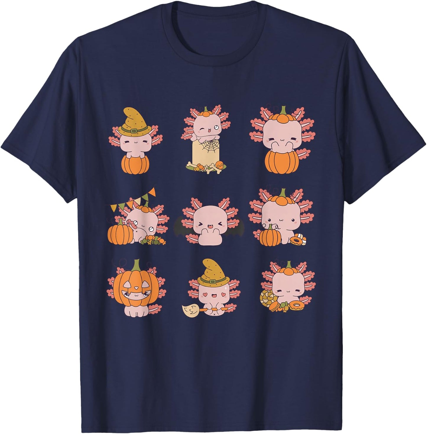 Funny Cute Lazy Halloween Costume Axolotl Toddler Kids T-Shirt - T-Shirt | Navy