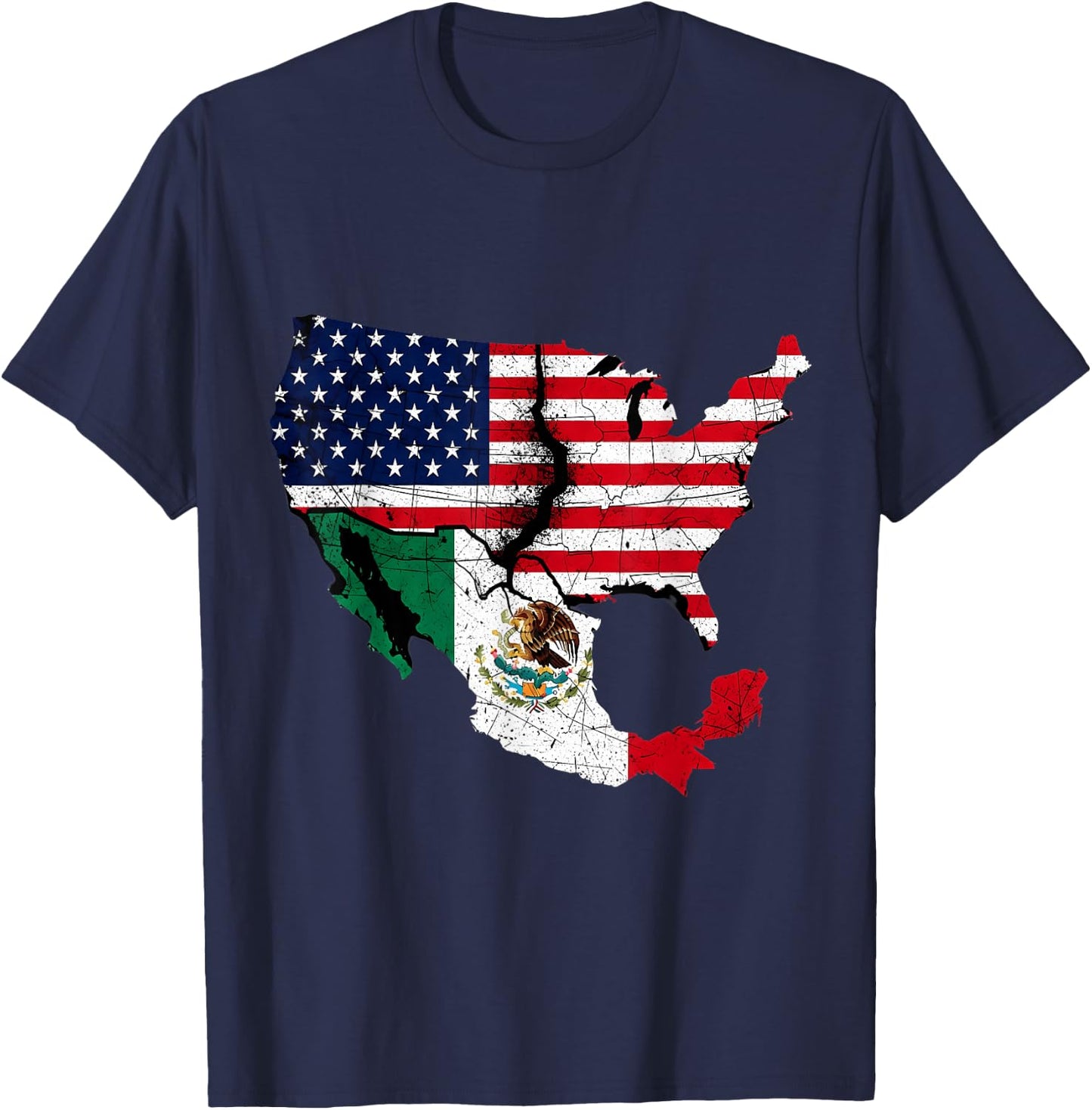 Mexico Flag Mexican Pride Mexican Roots America T-Shirt - T-Shirt | Navy