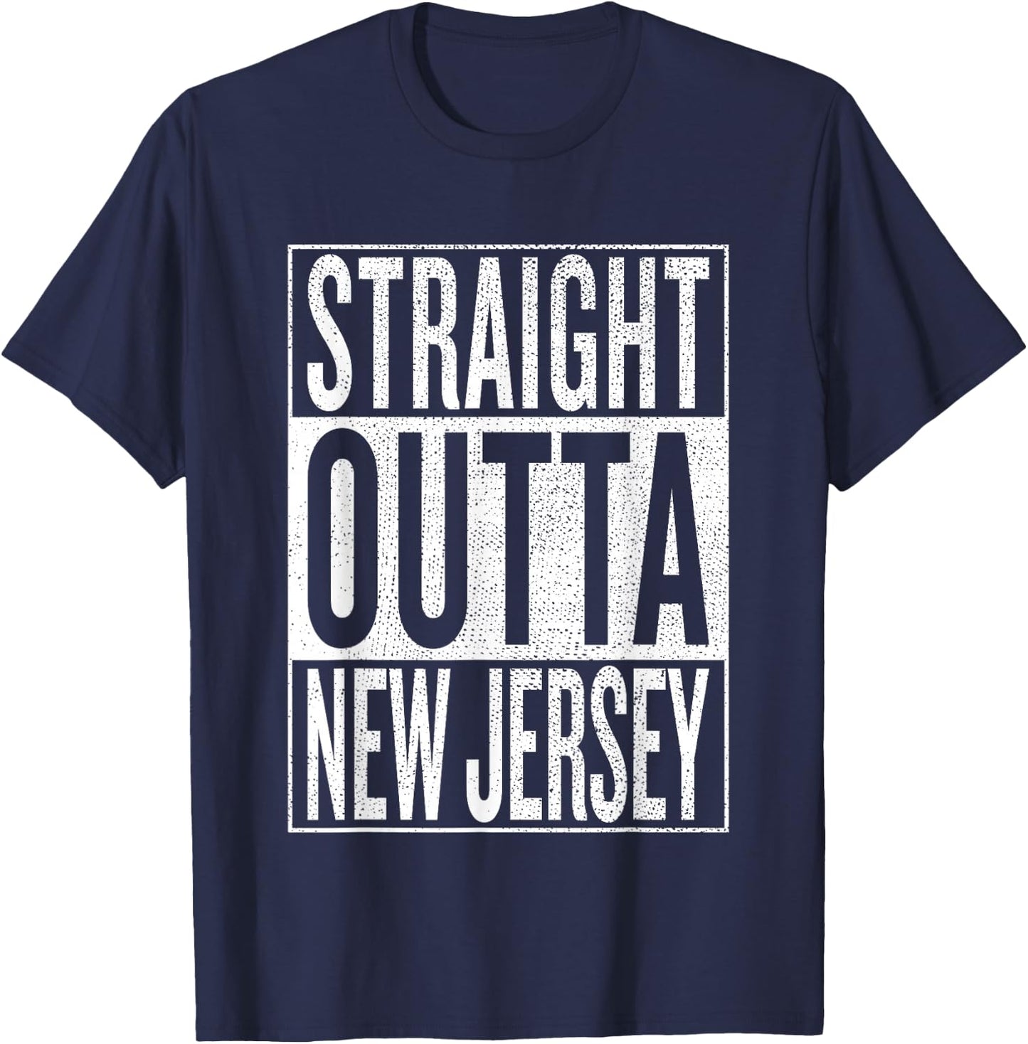 Straight Outta New Jersey Great Travel & Gift T-Shirt - T-Shirt | Navy