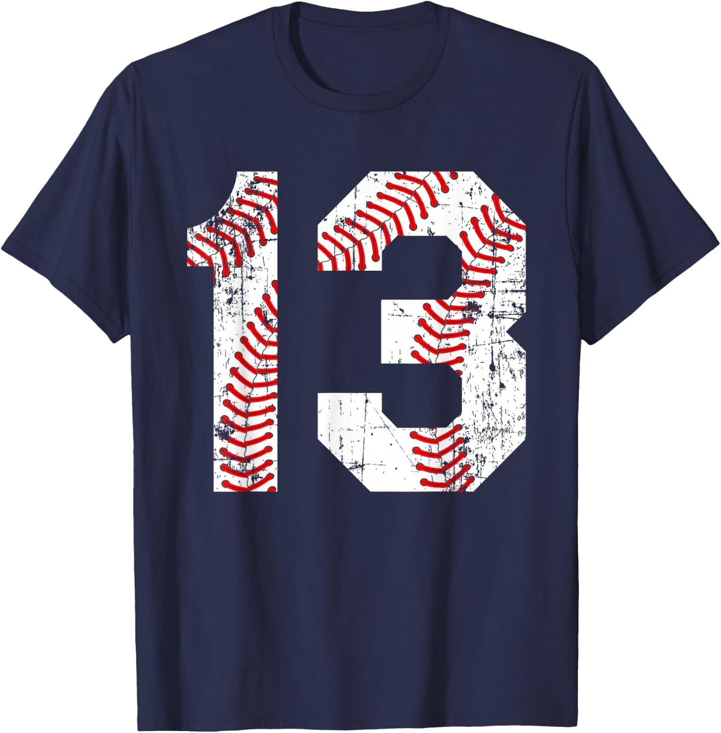 Vintage Baseball 13 Jersey Number T-Shirt - T-Shirt | Navy