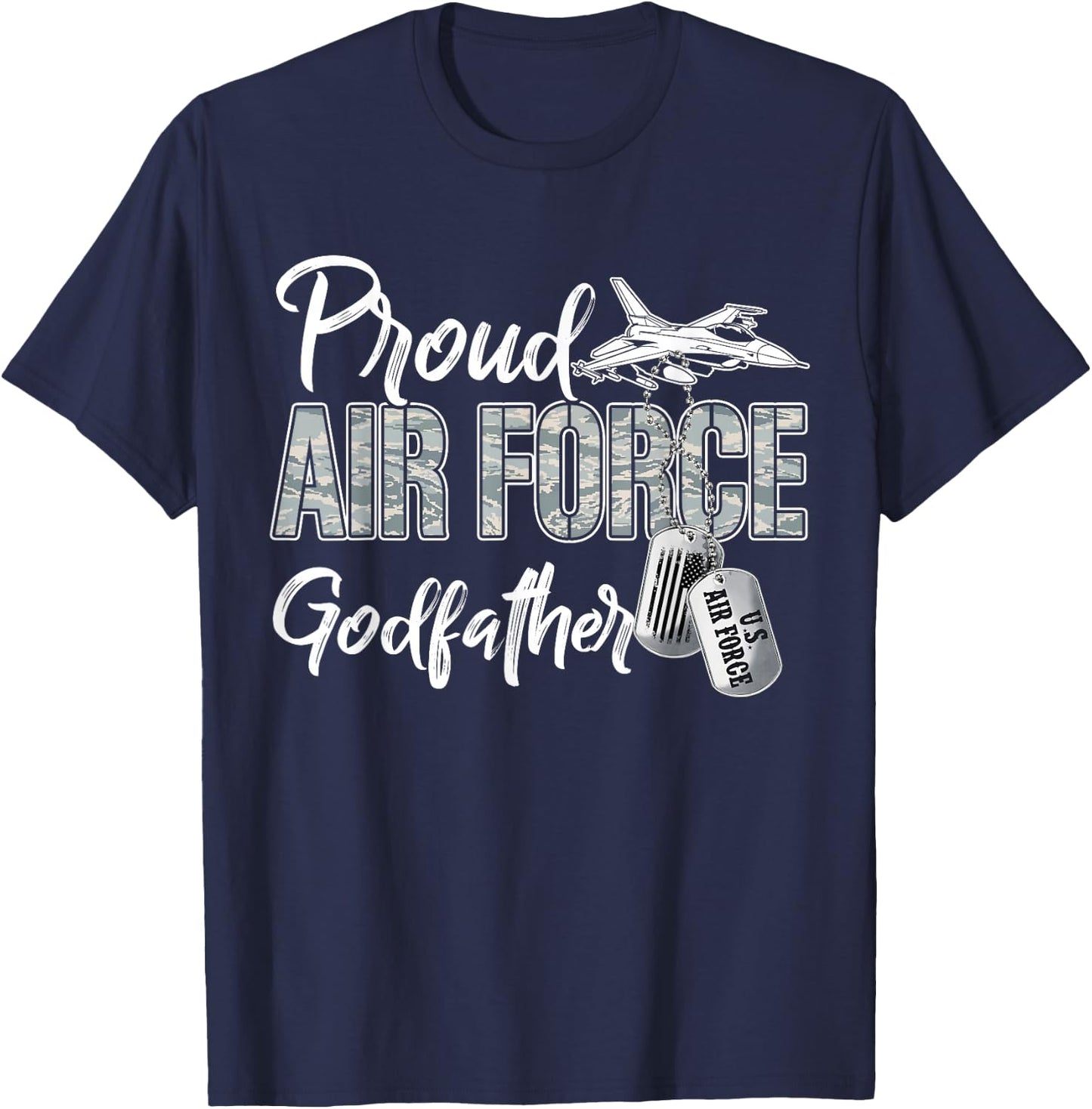 Proud Air Force Godfather US Military Family Matching T-Shirt - T-Shirt | Navy